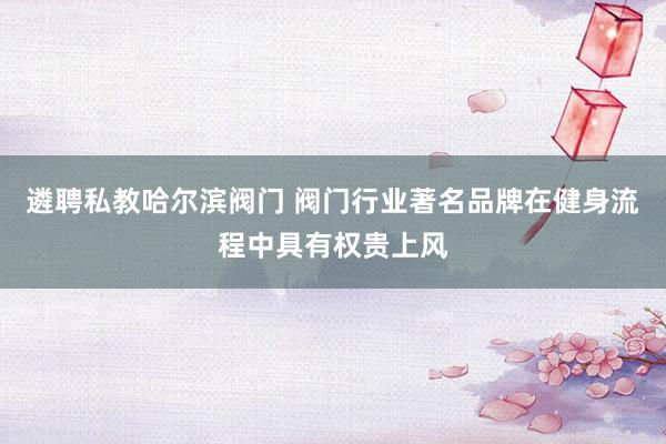 遴聘私教哈尔滨阀门 阀门行业著名品牌在健身流程中具有权贵上风